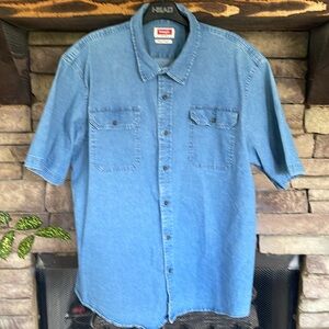 Wrangler button down denim shirt